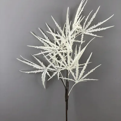 High End Long Stem 106cm Flocking Plants Artificial Flocked Maple Branches for Event Decoration