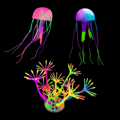 Fish tank Aquariums Landscaping Dazzle Decoration Imitation Silicone Mollusc Jellyfish Sea Urchin Coral Ball Anemone