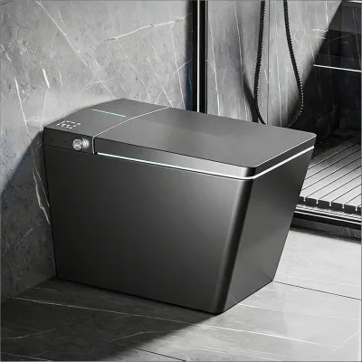 Modern High-end Bathroom Sanitary Wares square Shape Creamic Black Smart Toilet with Female Washing