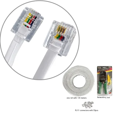 RJ11 Telephone cable wiring Plug Cable PC Network Crimping Tool