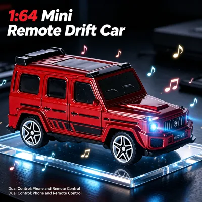 1:64 Desktop Mini 2in1 Smartphone Control Wireless Electric Remote Control Car Stunt Drift RC Super Cars Toys with Light for Kid