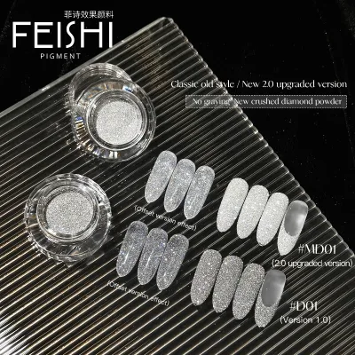 Radiant Sparkle Luxury Reflective Diamond Glitter Powder with Chrome Effect for Nail Art DIY Decoration