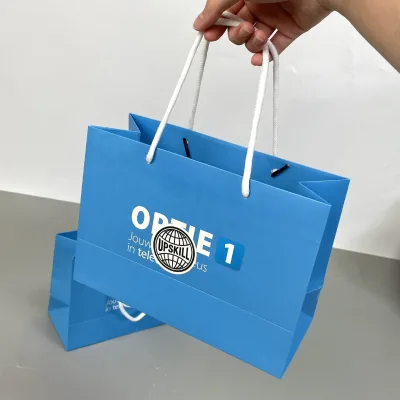 Recyclable Custom-Size Paper Shopping Bag with Logo,Pattern,Color Options, Eco-Friendly, Events & Gift Packaging