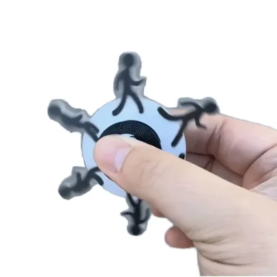 Dynamic Running Fingertip Gyro Rotation Toy for Children Fun Fish & Little People Decompression Made of Durable Plastic