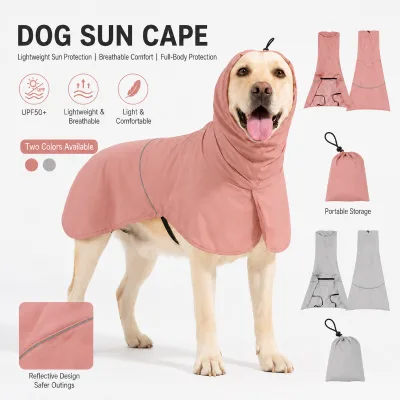 Lightweight Dog Rian Jacket Coat Sun Protection Pet Clothes Windproof Waterproof Large Small Dog Raincoat for Cold Weather