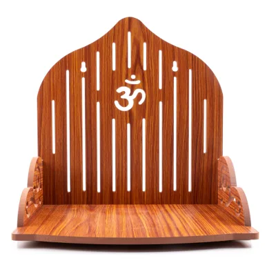 New Design Simple Wooden Wall Hanging Office Storage and God Stand for Home Mandir for Temple Decor