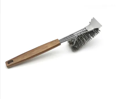 Barbecue Durable Stainless Steel Long Handle Bbq Grilling Clean Oil Stains Cleaner Tool Bbq Grill Wire Brush Cleaning