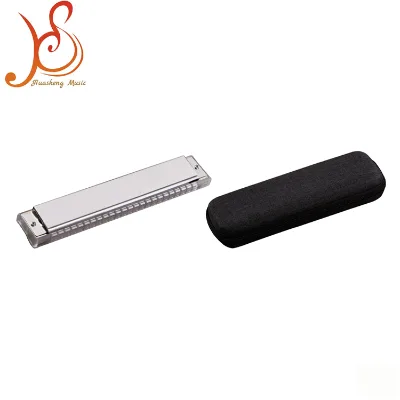 24 Holes Tremolo Harmonica GM-0624 Stainless Steel Cover Professional Mouth Organ Tremolo Harmonica