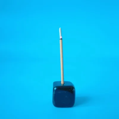 Diy DIY Hot Selling Natural Healing Crystal Stone Black Obsidian Cube Incense Holder for Decoration Gift