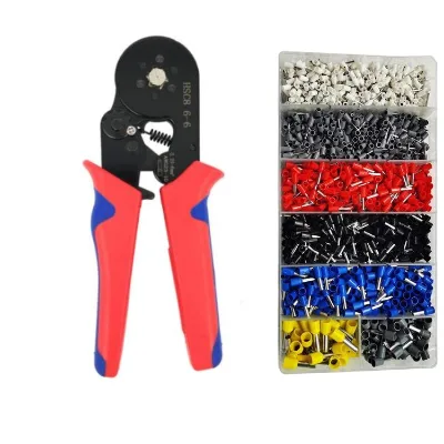 23-7AWG Quadrilateral Ratcheting Steel Wire Crimper Tool 0.25-10mm Ferrule Crimping Plier for Connectors