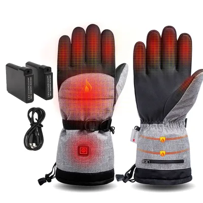 Winter Ski Motorcycle Fishing Rechargeable Battery Heating Gloves Men Women Fleece Electric Heated Gloves