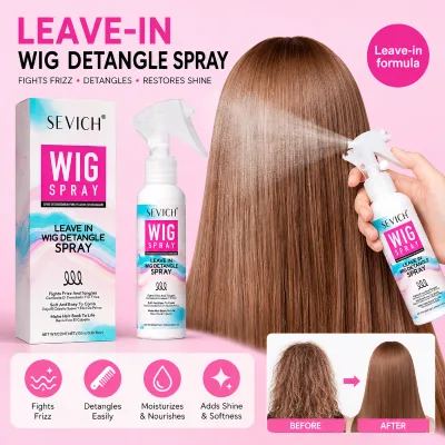 SEVICH Wig Leave in Detangling Spray Hydrolyzed Keratin Camellia Oil Nourishing Frizz Control Hair Detangle Spray for Lace Wigs