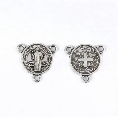 Virgin Mary Jewelry DIY Connectors Antique Silver Rosary Center Piece Rosary Metal Accessories