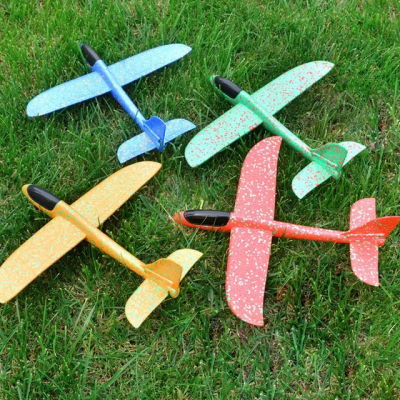 Outdoor Flying Toys Hand Launch Throwing EVA Aircrafts Foam Glider LED Light Plane Model Toy
