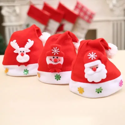 LED Christmas Hat Reindeer Snowman Xmas for Christmas Gift New Fashion Christmas Hats with Light
