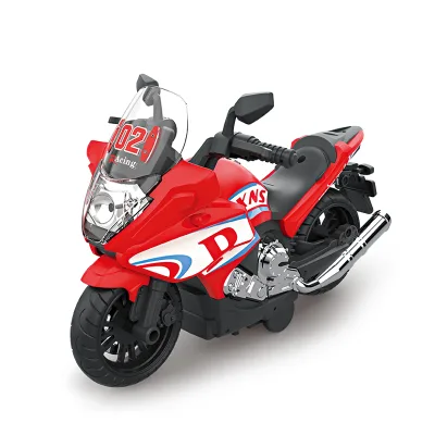 Interesting Sliding Friction Plastic Stunt Motorcycle Toy Set With Music Light