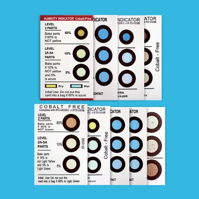 Cobalt Free Humidity Indicator Card J-STD-033B 3-Spot 5% 10% 60% HIC Card for PCB Electronics MSL Moisture Monitoring