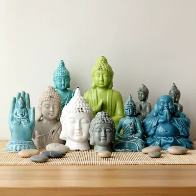 Custom Thai Wholesale Art Deco Porcelain Buddha Head Statue Eco-Friendly