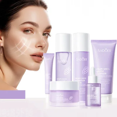 M SADOER Niacinamide Hyaluronic Acid Collagen Vitamin C 6-Piece Gentle Moisturizing Repairing Whitening Facial Skincare Set Skin