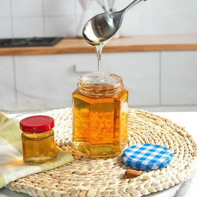 Good Price Food Grade 45-730ml Hexagon Wholesale High Quality Food Storage Jar Honey Jar with Different Caps