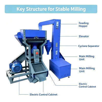 Diesel Engine Rice Milling Machine 550kg/h Heavy Duty for Off Grid Area