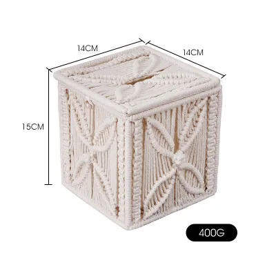 Linda Woven tissue box, Nordic daily cotton rope tissue box, storage box, foreign trade paper box, household tissue box