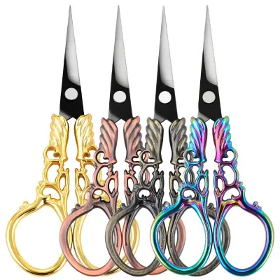 Wholesale Retro Wing Embroidery Scissors Multi-Purpose Smooth Multi Color Zinc Alloy Handle Stainless Steel Sewing Thread DIY