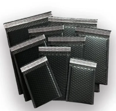 Custom Printed Bubble Mailers in Pink, Orange and Black - EPE Padded Envelopes for Courier Shipping