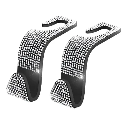 Factory Wholesale Multi Colors Luxury Diamond Bling Car Headrest Hanger for Antomobile Backseat Storage Hooks