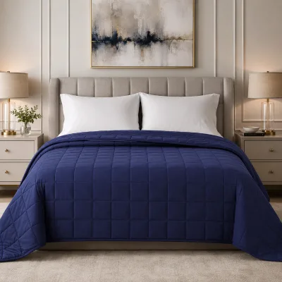 Weighted Blanket for Anxiety Quilted 100% Cotton Muslin 4-Layer Ultra Soft Calming Sensory Therapy Custom Size OEM Home Use