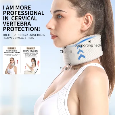 Binary Star Soft Adjustable Neck Support Foam Cervical Collar Brace Sponge Gray Neck Brace Pain Relief