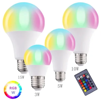 LED RGB Bulb 3W 5W 10W 15W Color Changing Seven Color Bulb