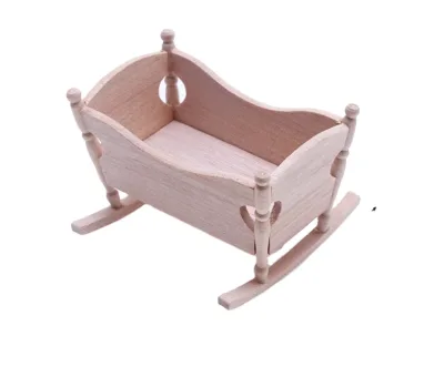 Miniature Doll House Wooden Baby Cradle Toys