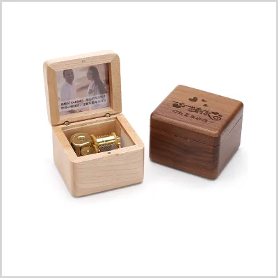 Custom Wooden Music Mini Music Box with DIY Personalized Logo