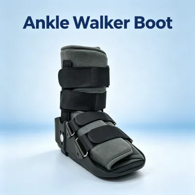 Medical Grade Grey Shock Absorbing Washable Walker Boots for Soft Tissue Trauma & Ankle Injury Recovery Orthopedic Walker Boot