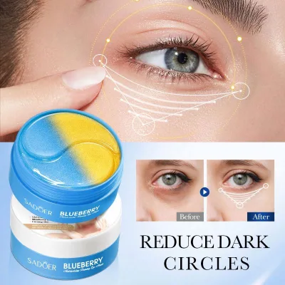 Crystal Gel OEM SADOER Fruit Serum Moisturizing Firming Eye Mask Private Label Blueberry Reduce Dark Circles Sheet