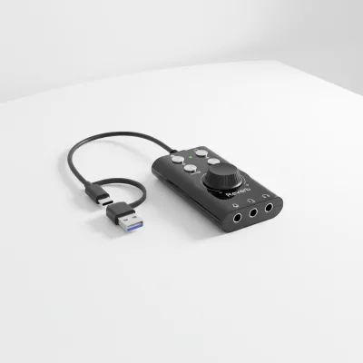 USB Type-C 3.5mm 7.1 Surround Sound Card with 48KHz 5V Impedance Computer Audio & Mobile Streaming Adapter