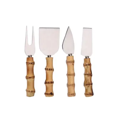 Baking Tool Set Bamboo-Handled Cheese Knife Cheese Fork Butter Knife Butter Spreader