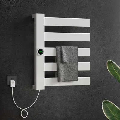 Modern Minimalist Smart WiFi Control Electric Heated Towel Rail,Large Panel and Timer Control Electric Towel Warmer for Bathroom