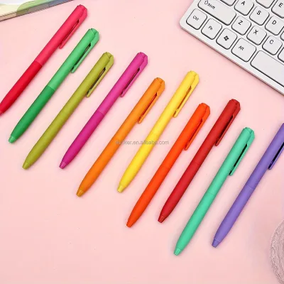 Wholesale Set of Colorful Gel Ink Pens 0.5mm Writing Width Multicolored White Blue Pink Red Purple Green Inks Made of Plastic