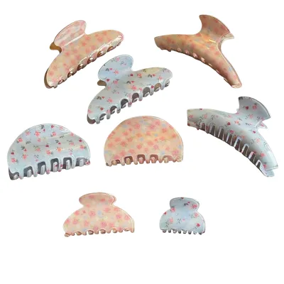 Luxury Pink Rose Floral Hair Clips Flower Hair Claw Clip Ins Korean Elegant Pinza De Rosa Women Hair Accessories