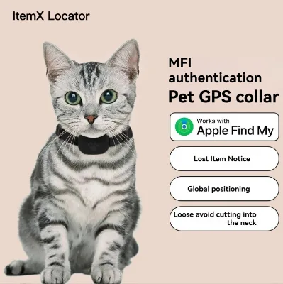 Mini Pet Anti Lost Tracker Silicone Collar Cover Compatible with Apple Locator for Dogs Cats, Anti Choke Design
