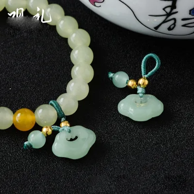 Glaze Gourd Lotus Seedpod Cherry Blossom Handmade Modern DIY Woven Bracelet Pendant Beaded Necklace Jewelry Accessory From Hebei