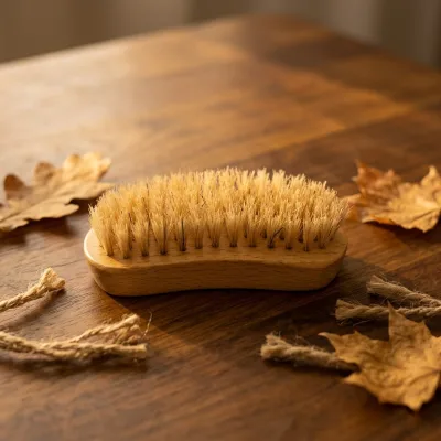 Mini Wood Boar Bristle Nail Brush Hand Nail Dust Scrub Manicure Pedicure Cleaner