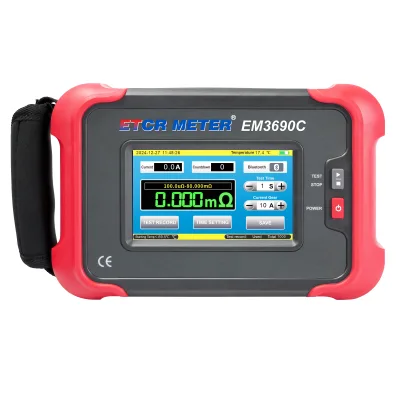 ETCR EM3690C Contract Loop Resistance Tester 0.0uΩ-80.000mΩ 10A-100A 10 Ranges 5" Touch Screen Ble Tooth USB Printer Support