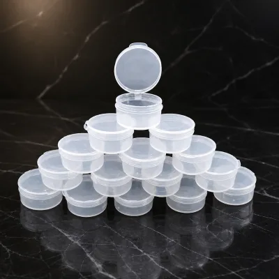 Clear Plastic Round Jars with Snap Lids, 1ml 3ml 5ml 10ml Capacity, Perfect for Travel, Makeup, Beauty Aids, Samples, and More