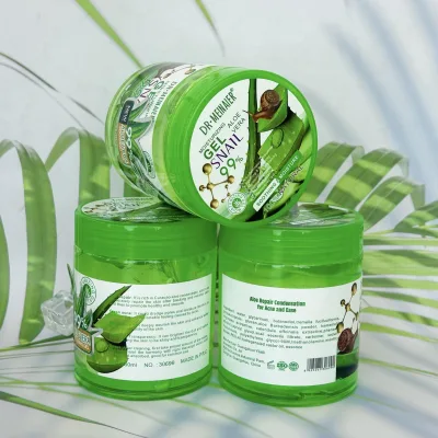 Drmeinaier 100% Pure Aloe Vera Gel Snail Collagen Peptide-Hydrating Whitening Soothing Sun Repair Face for All Skin Types