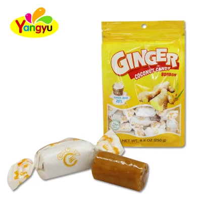 2025 Hot Sale Ginger Coconut Hard Candy Made From Real Ginger Juice