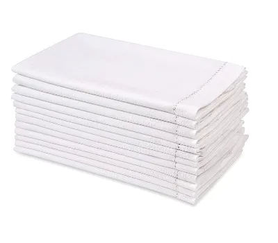 100% Cotton Cloth Napkins 18x18 Inches Hemstitched Dinner Cloth Napkins Washable, Soft & Absorbent, Perfect for Wedding, Holiday