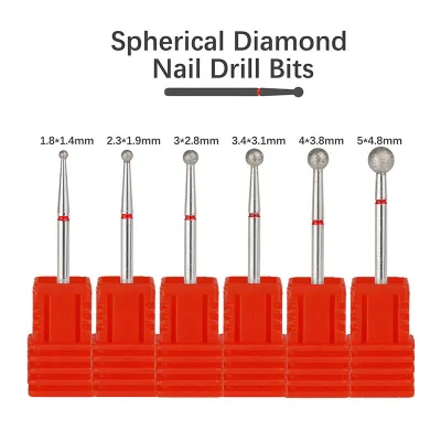 Spherical Fine Grain Nail Drill Bits Manicure Cuticle Cleaning Ball Shape Diamond Nail Drill Bit